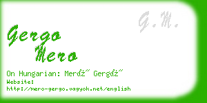 gergo mero business card